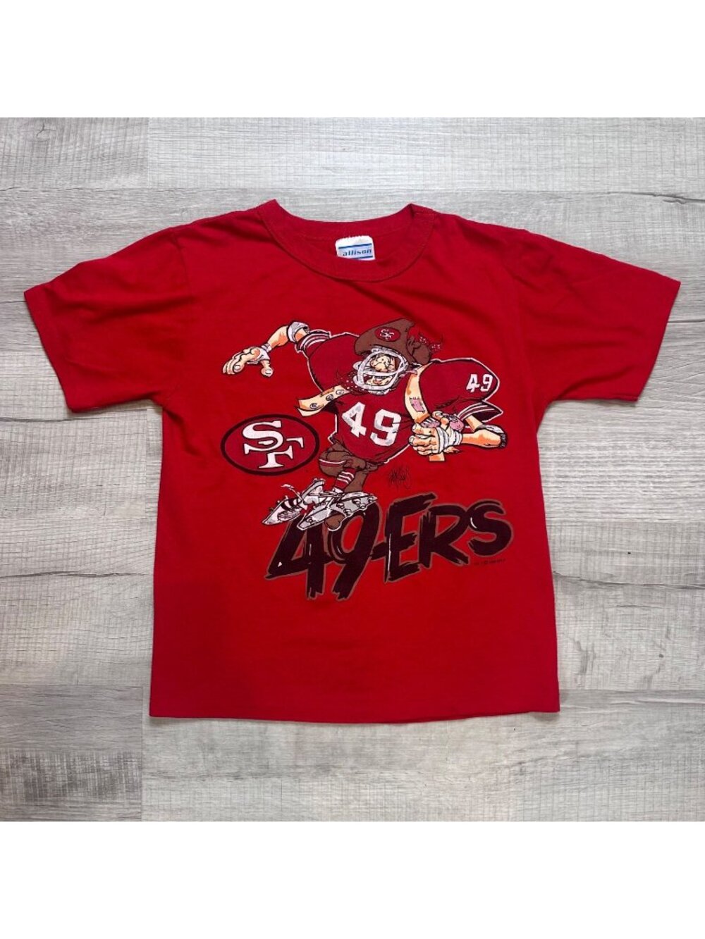 Vintage San Francisco 49ers Shirt Youth Medium Red Short Sleeve Football NFL 80s
